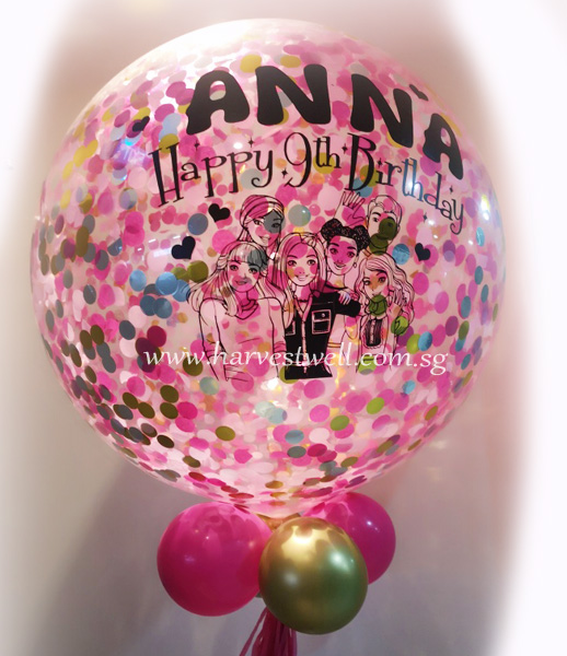 Special Design Cartoon Confetti Jumbo Helium Latex Balloon